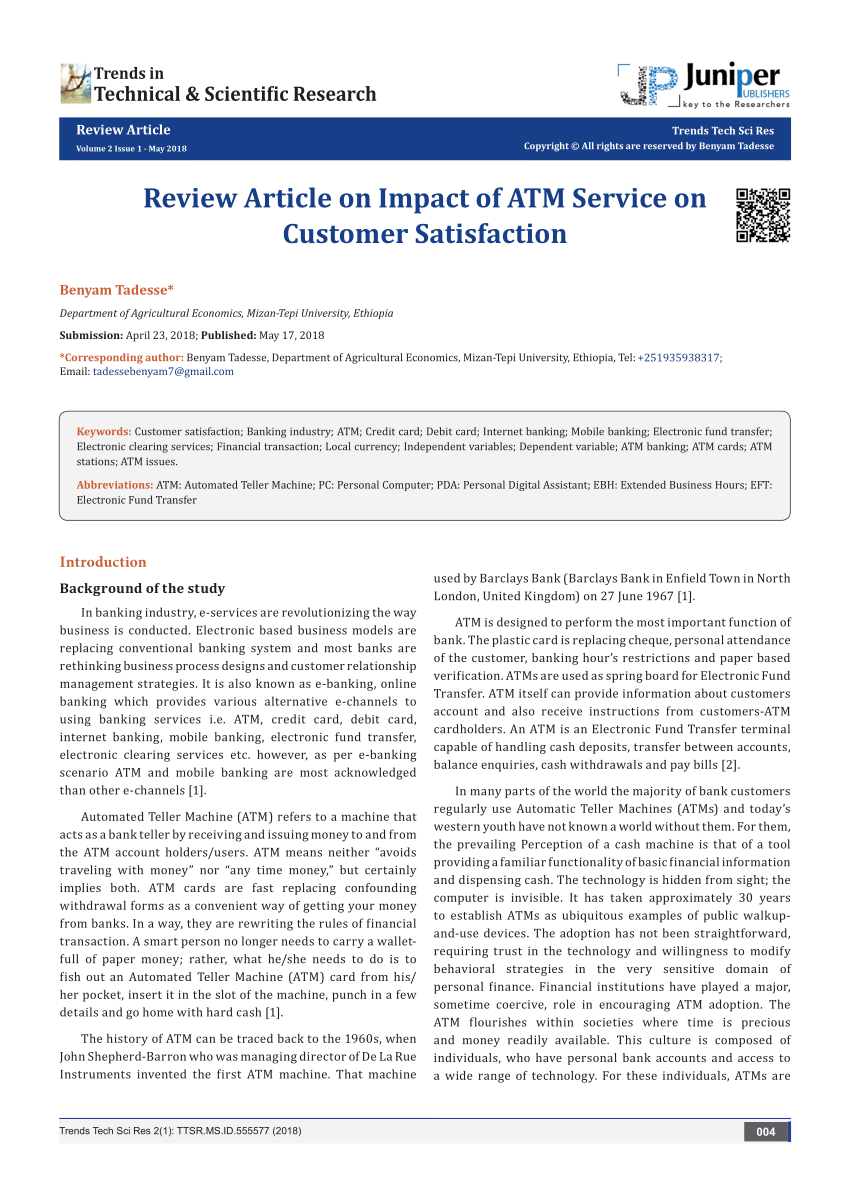 research paper on atm services
