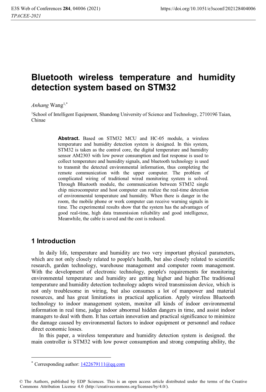 Introduction, Bluetooth Temperature & Humidity Sensor