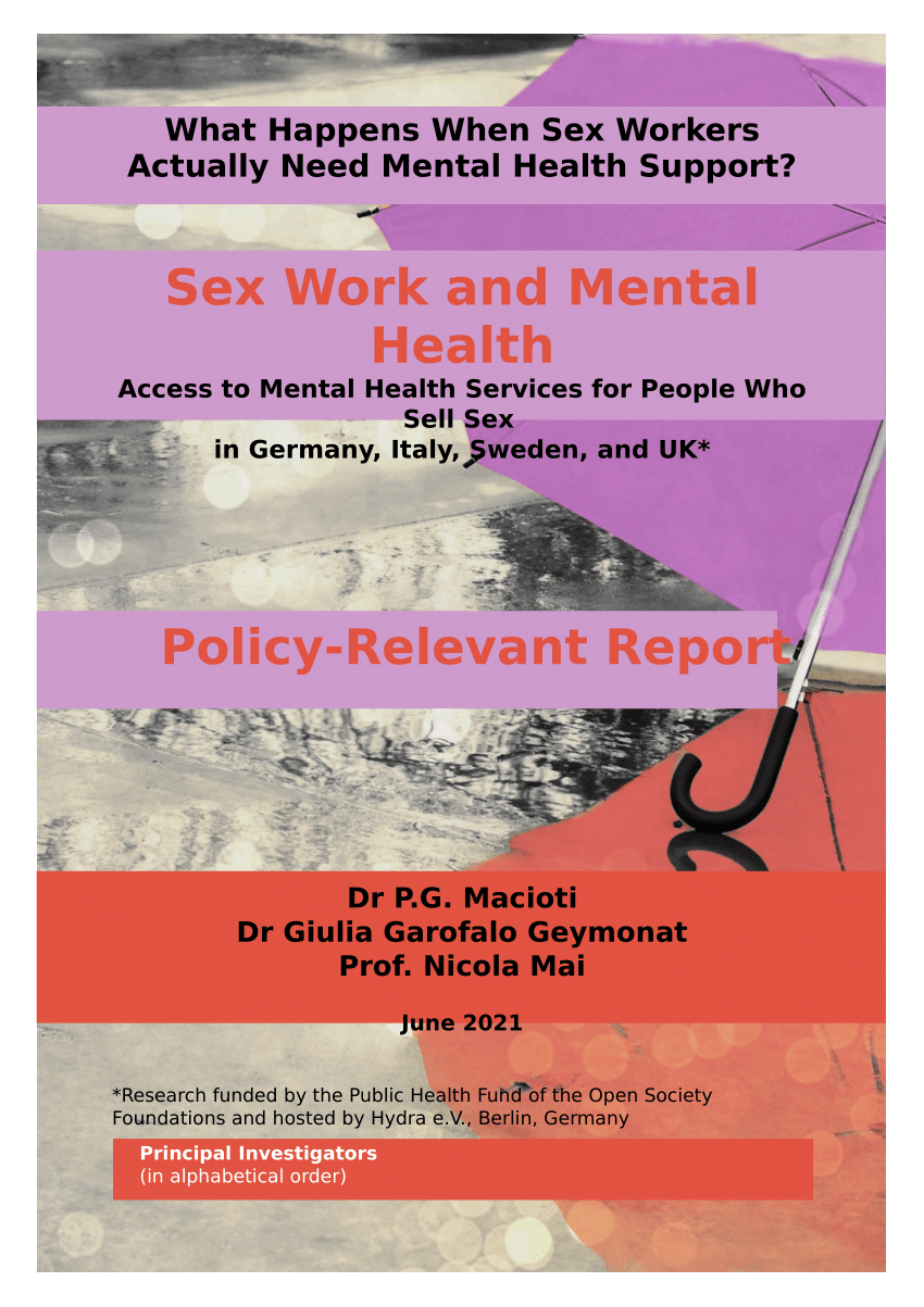 PDF Sex Work and Mental Health. Access to Mental Health Services