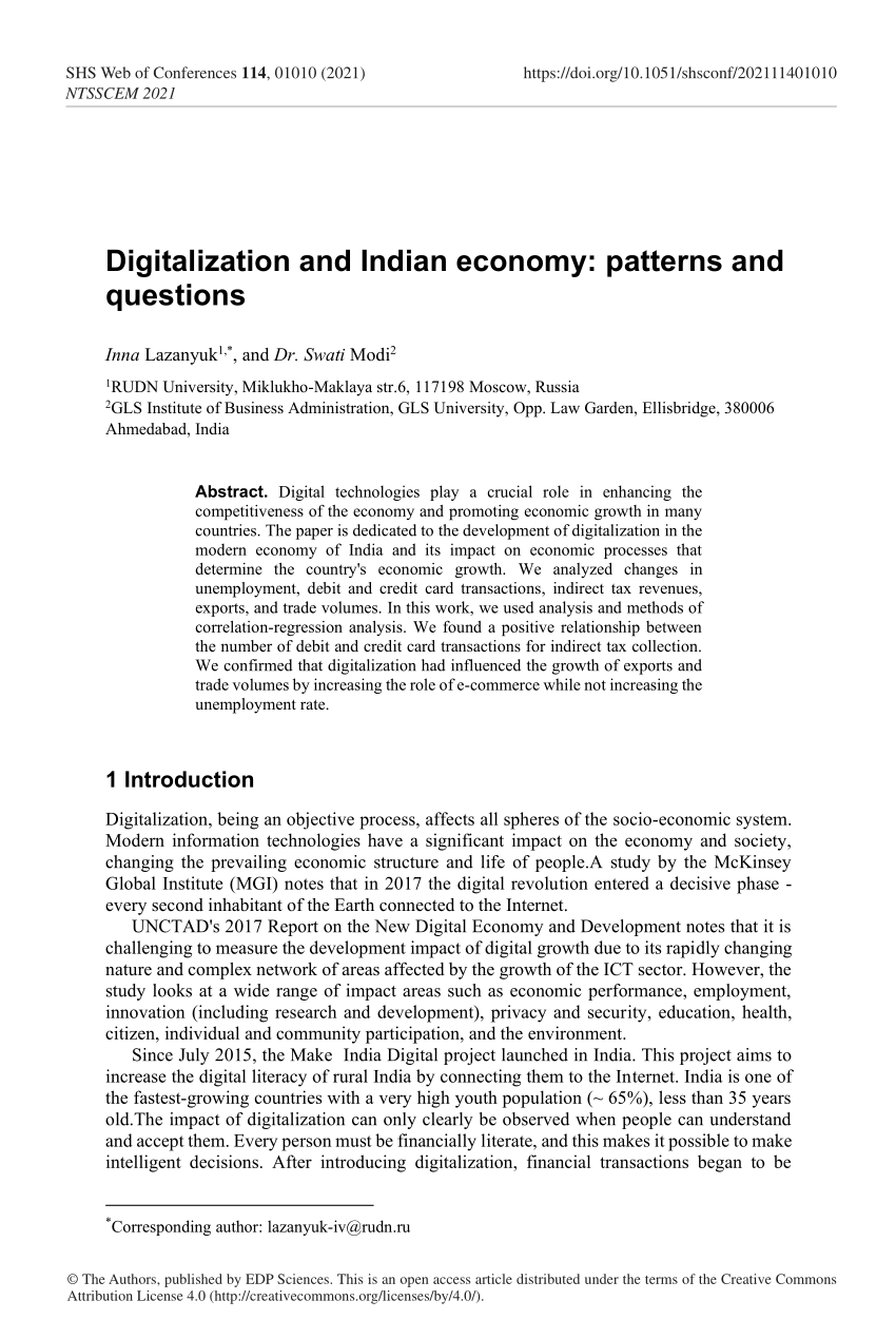 impact of digitalization on indian economy research paper
