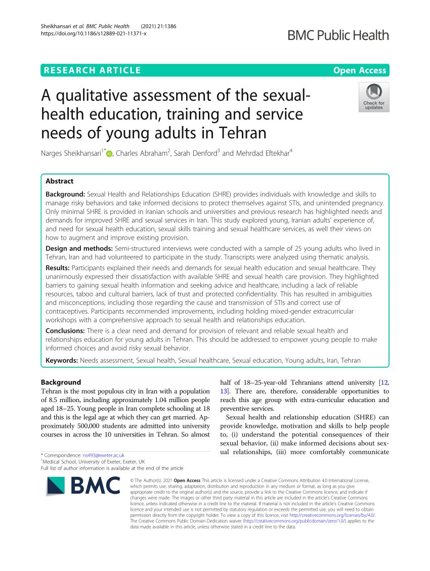 PDF A qualitative assessment of the sexual health education