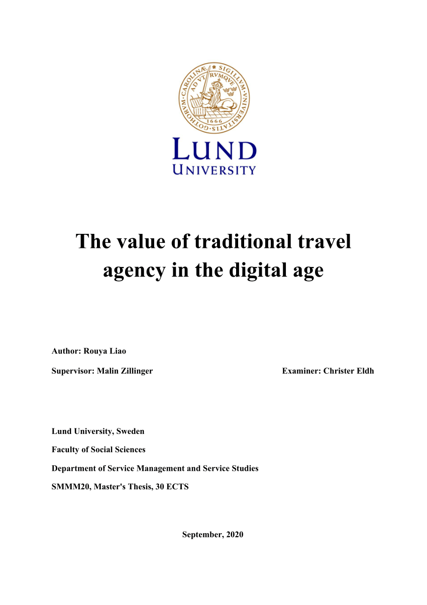 thesis about travel agency
