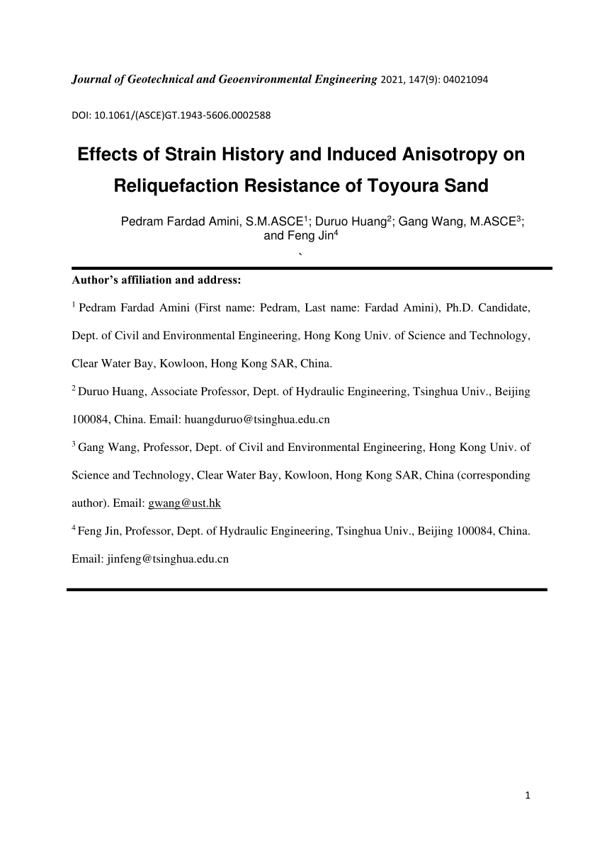 PDF) Effects of Strain History and Induced Anisotropy on 