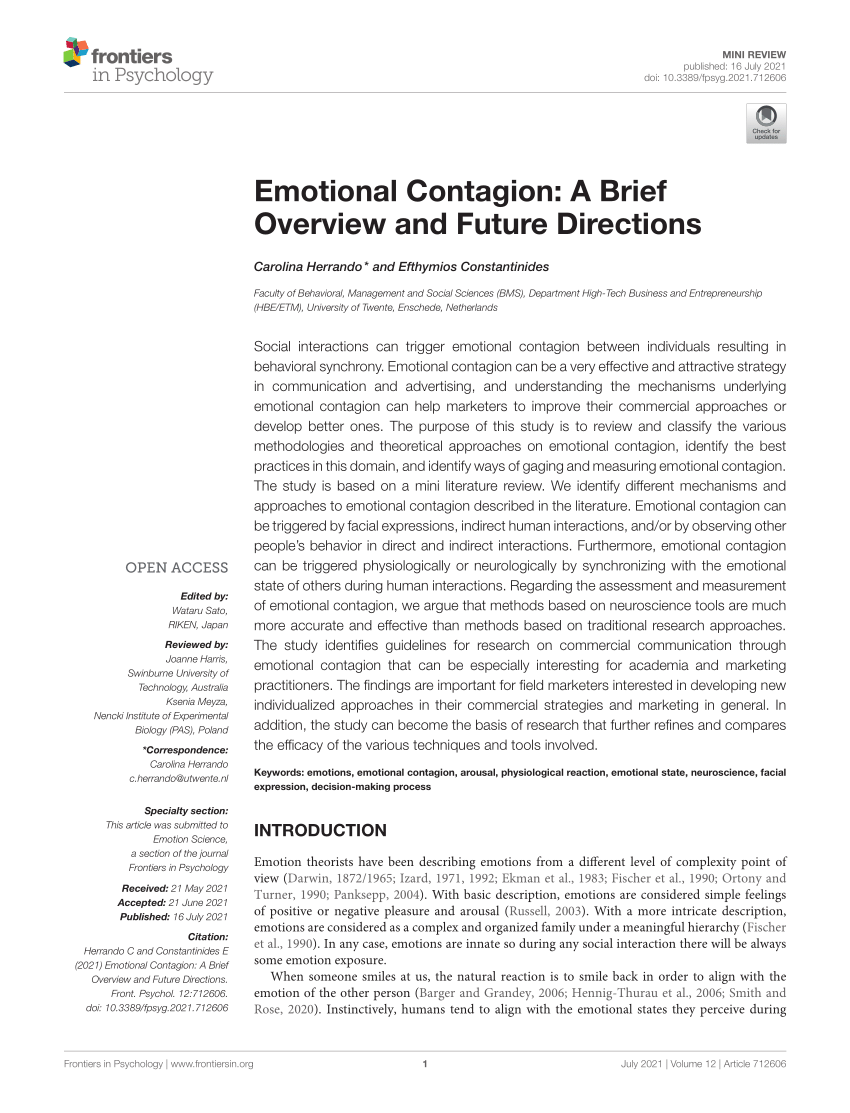 Emotional Contagion - Elaine Hatfield, John T. Cacioppo, Richard L