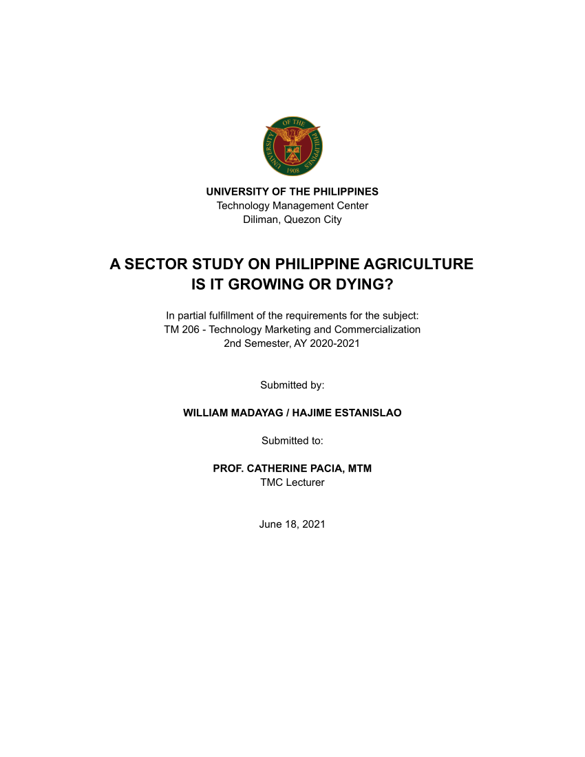 quantitative research title about agriculture in the philippines pdf