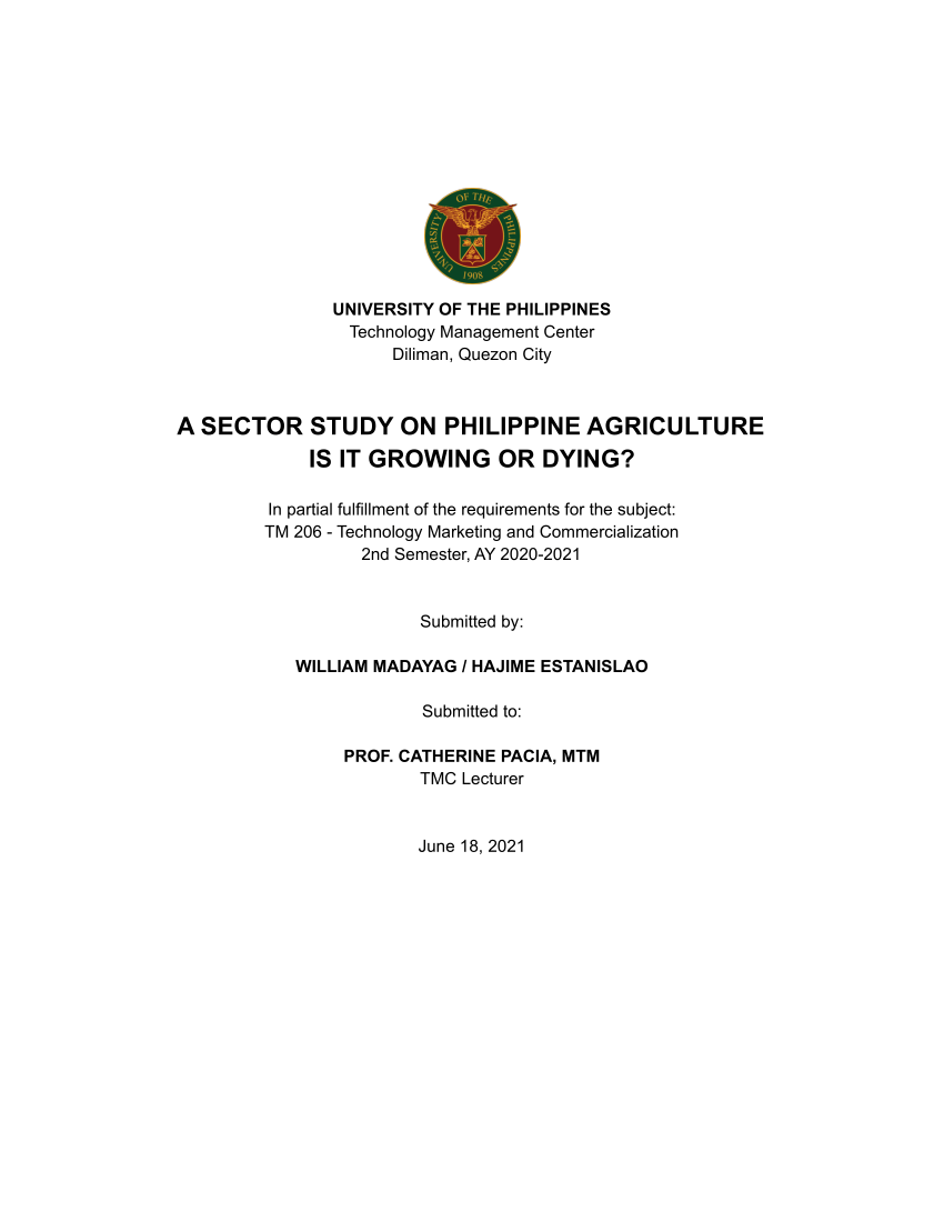 sample thesis title about agriculture in the philippines