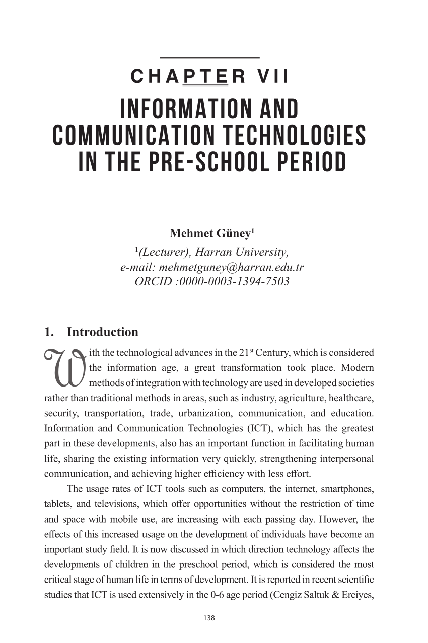 pdf information and communication technologies in the pre school period