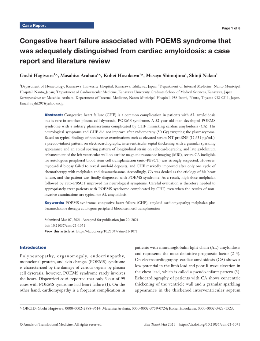 literature review on congestive cardiac failure