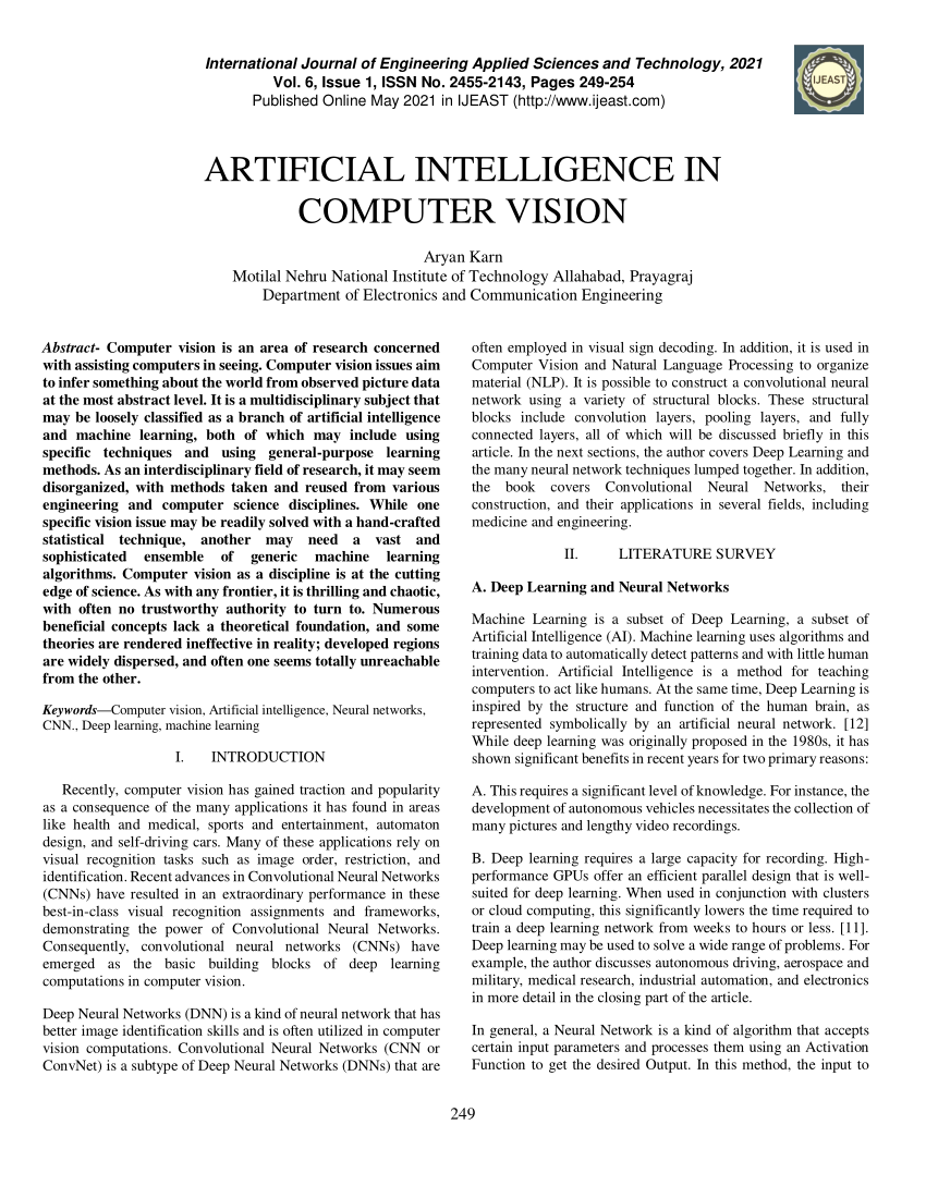 research paper on ai in computer vision