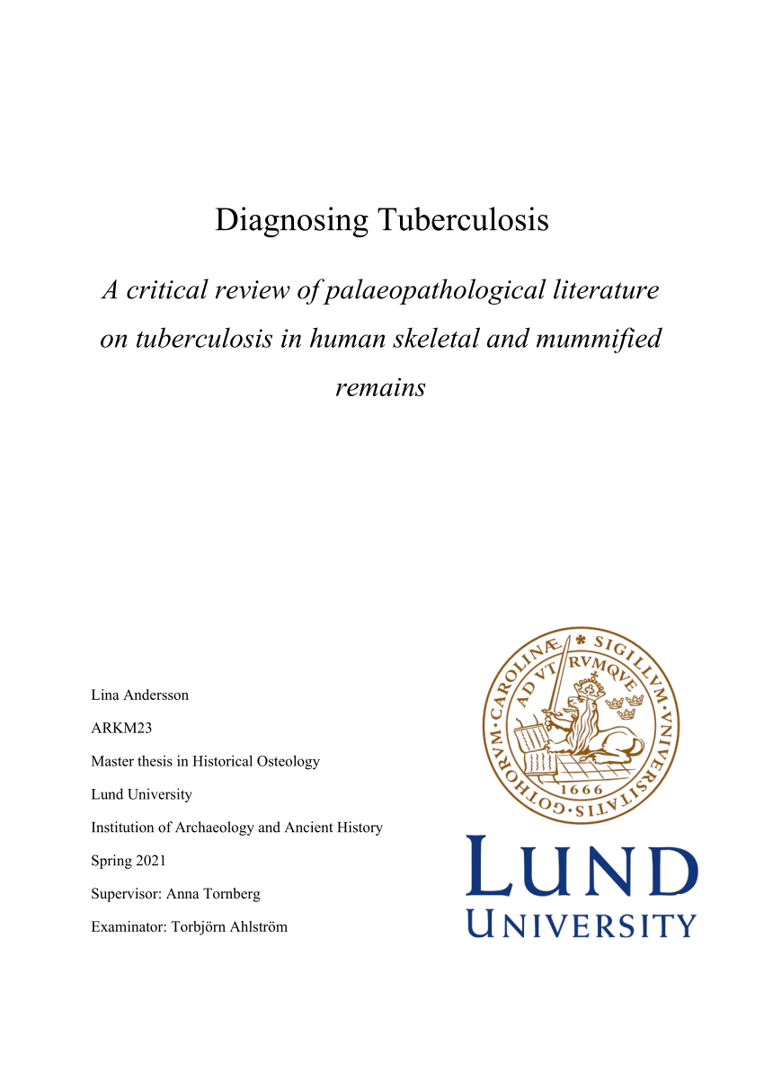 literature review in tuberculosis