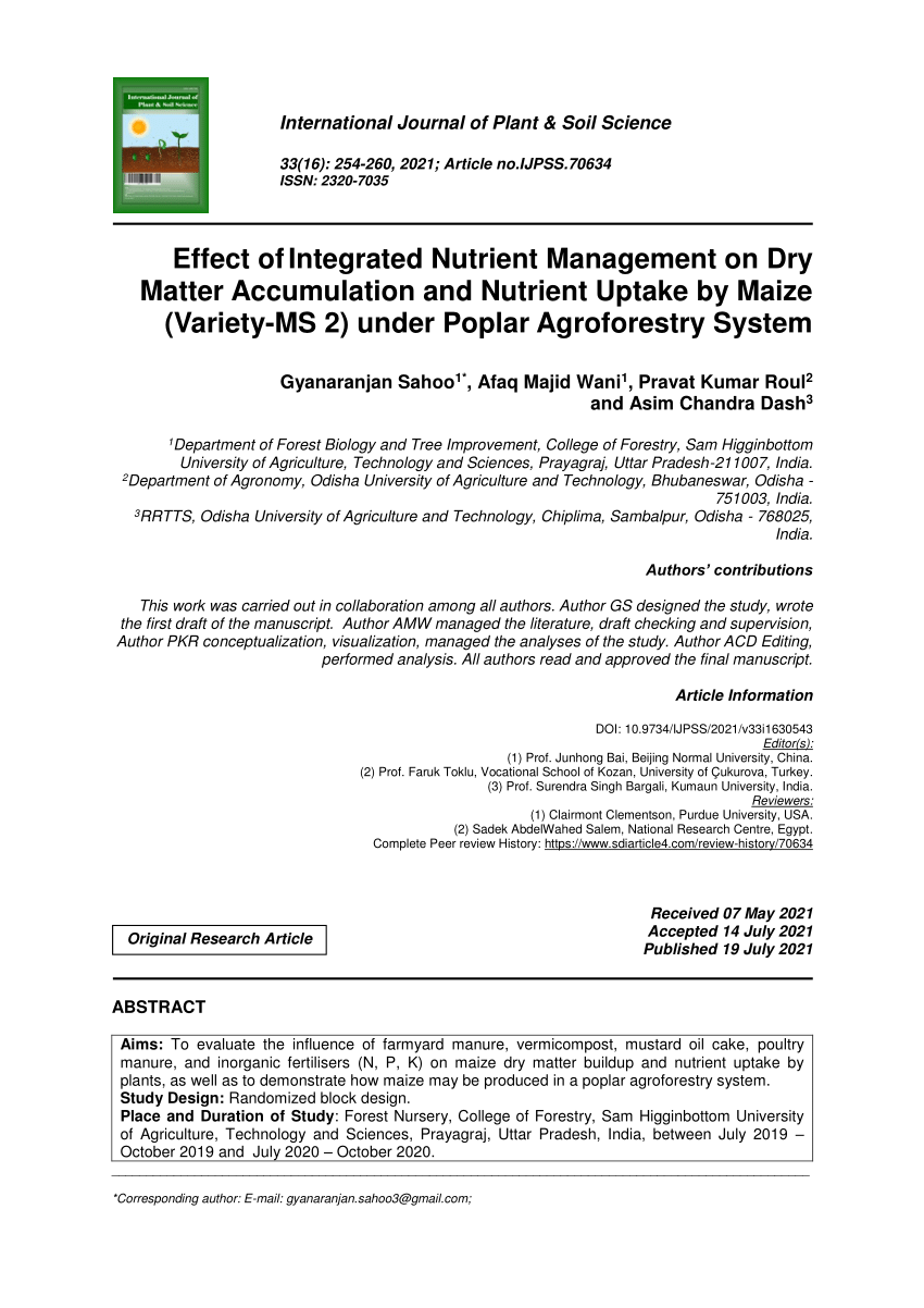 integrated nutrient management in maize thesis