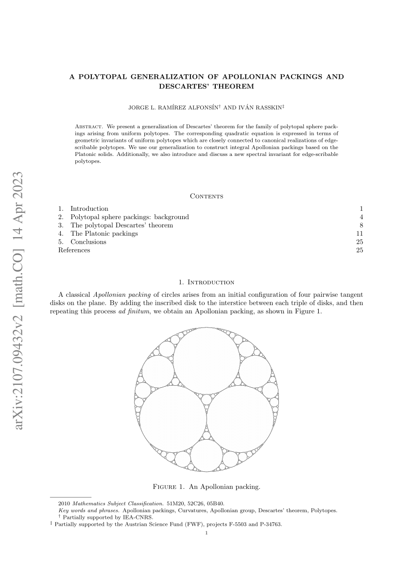 number theory - The Four Square Theorem and Integral Apollonian Circle  Packings, is there any connection? - Mathematics Stack Exchange