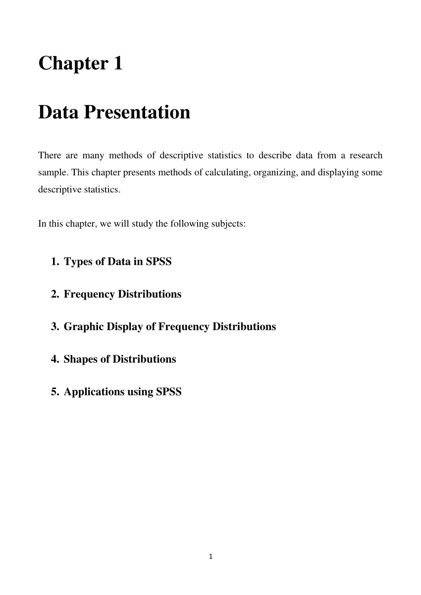 introduction and presentation of data