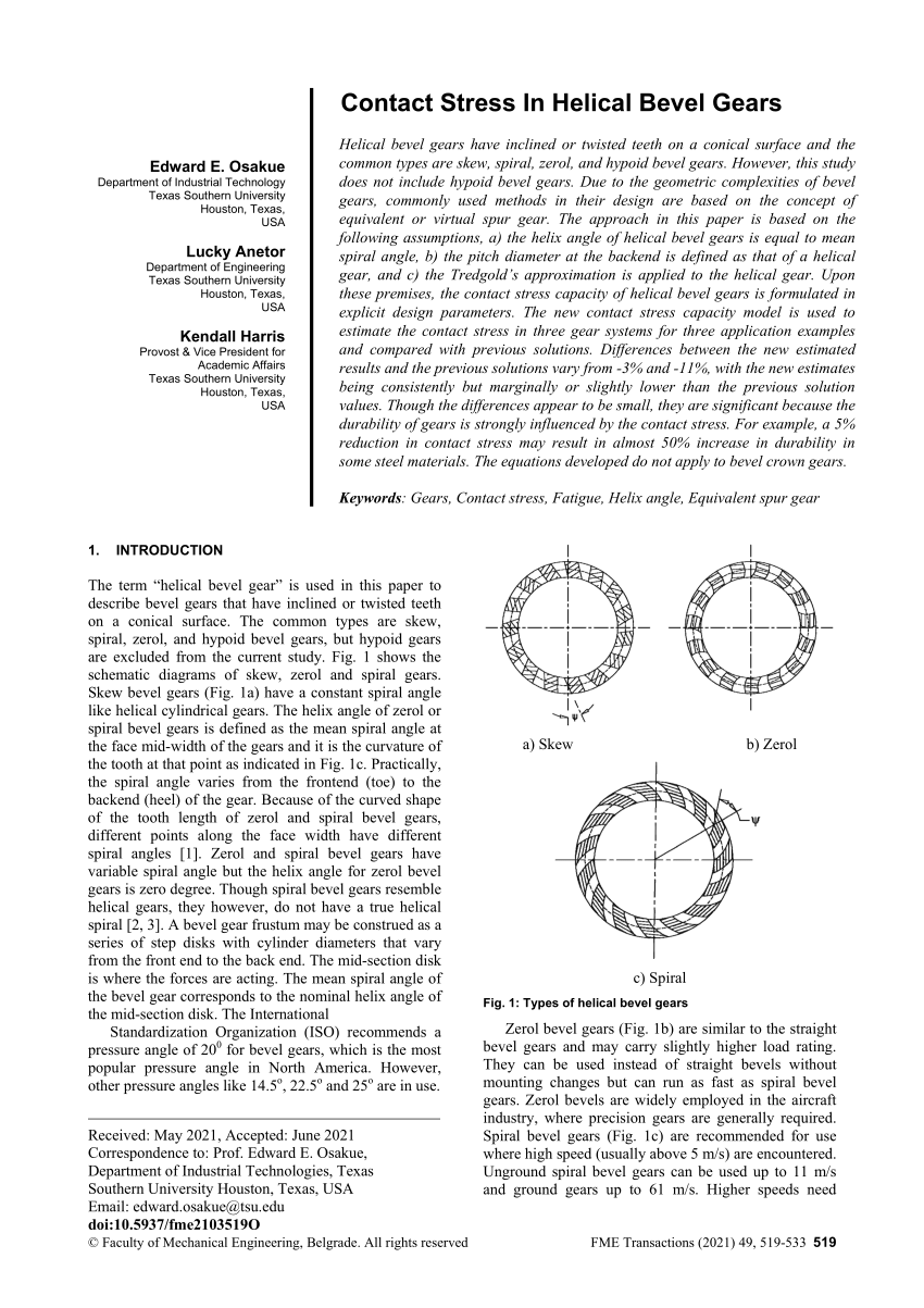 Calculations of Internal Gears and The Fundamentals of Helical