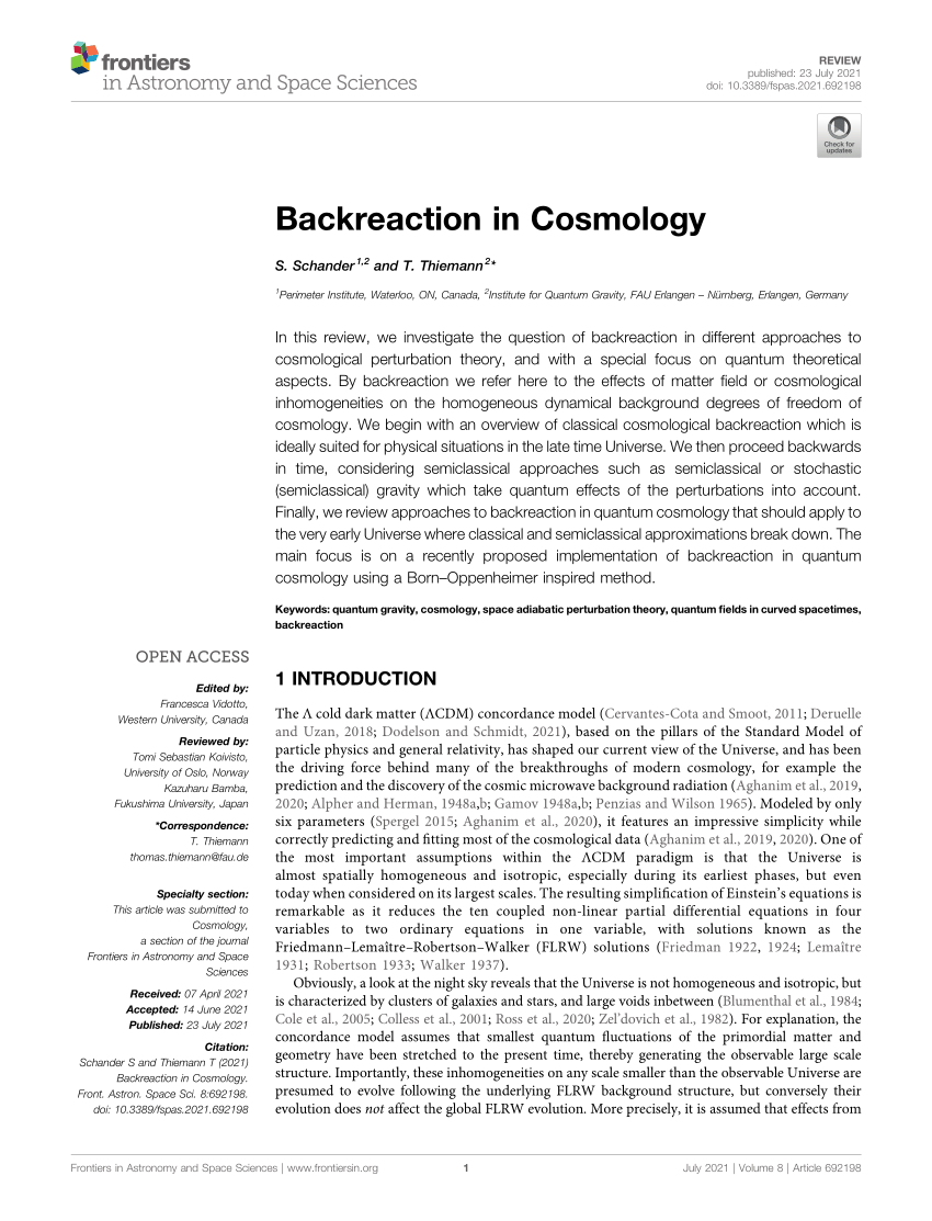 (PDF) Backreaction in Cosmology