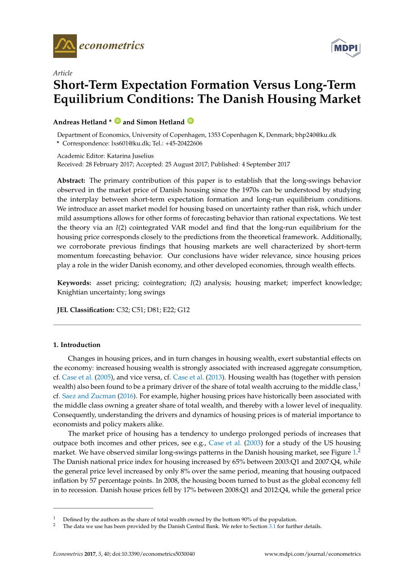 (PDF) ShortTerm Expectation Formation Versus LongTerm Equilibrium