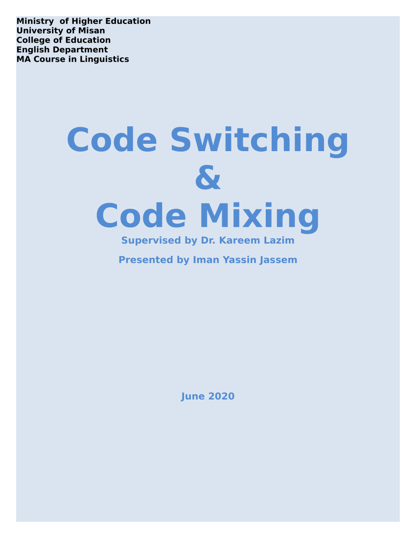 code mixing research paper