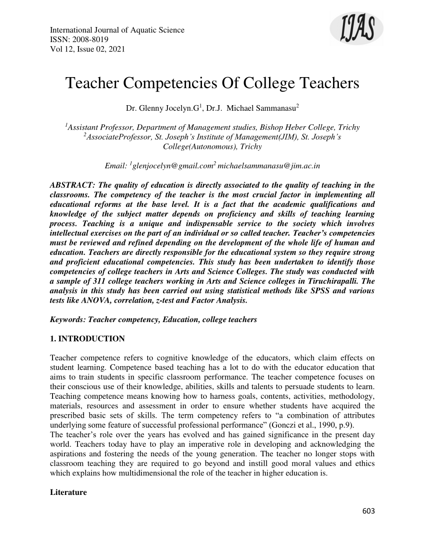 teaching competence thesis