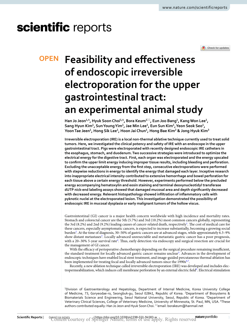 PDF) Feasibility and effectiveness of endoscopic irreversible