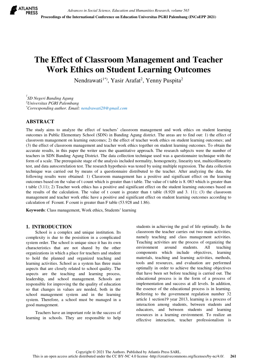 research articles on classroom management