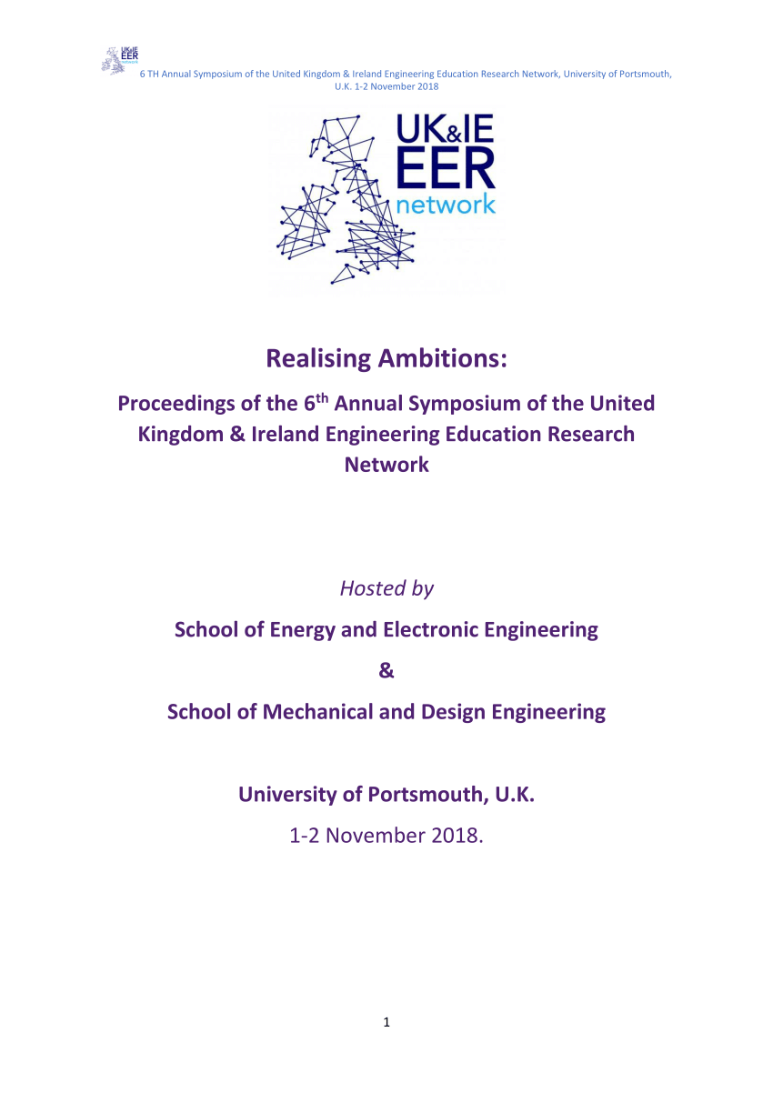 PDF) Realising ambitions in engineering education: Findings of the UK and  Ireland Annual Conference - 2018. University of Portsmouth