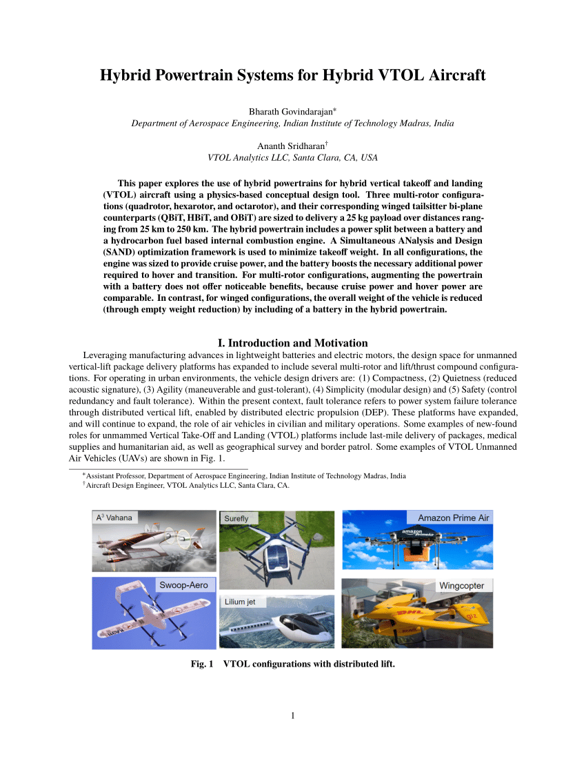 PDF) Design of Separate Lift and Thrust Hybrid Unmanned Aerial Vehicle