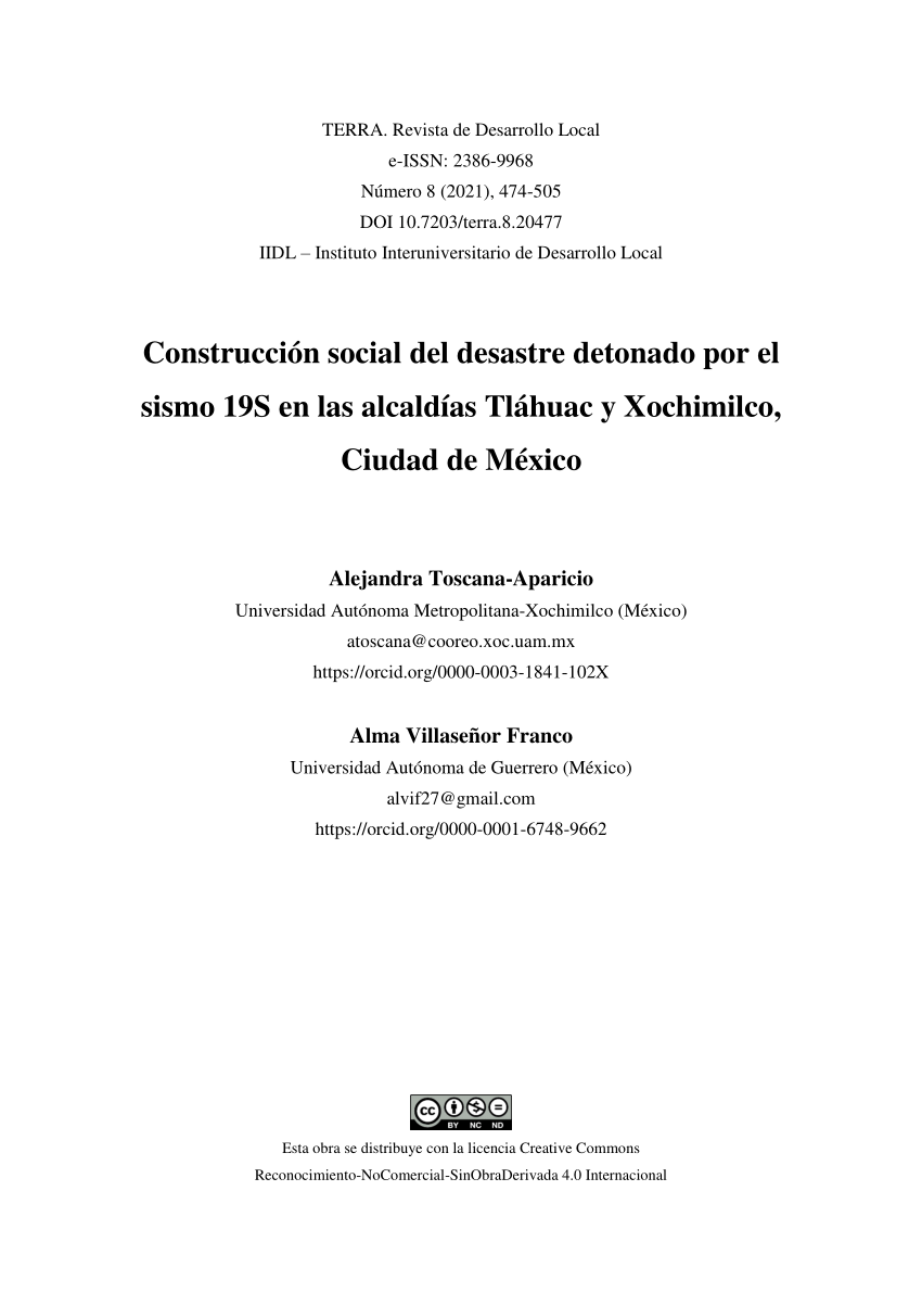 (PDF) Construcción social del desastre detonado por el sismo 19S en las ...