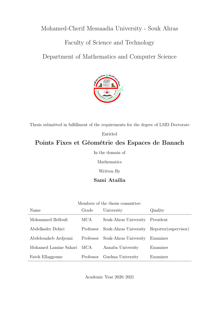 (PDF) Points Fixes et Géométrie des Espaces de Banach