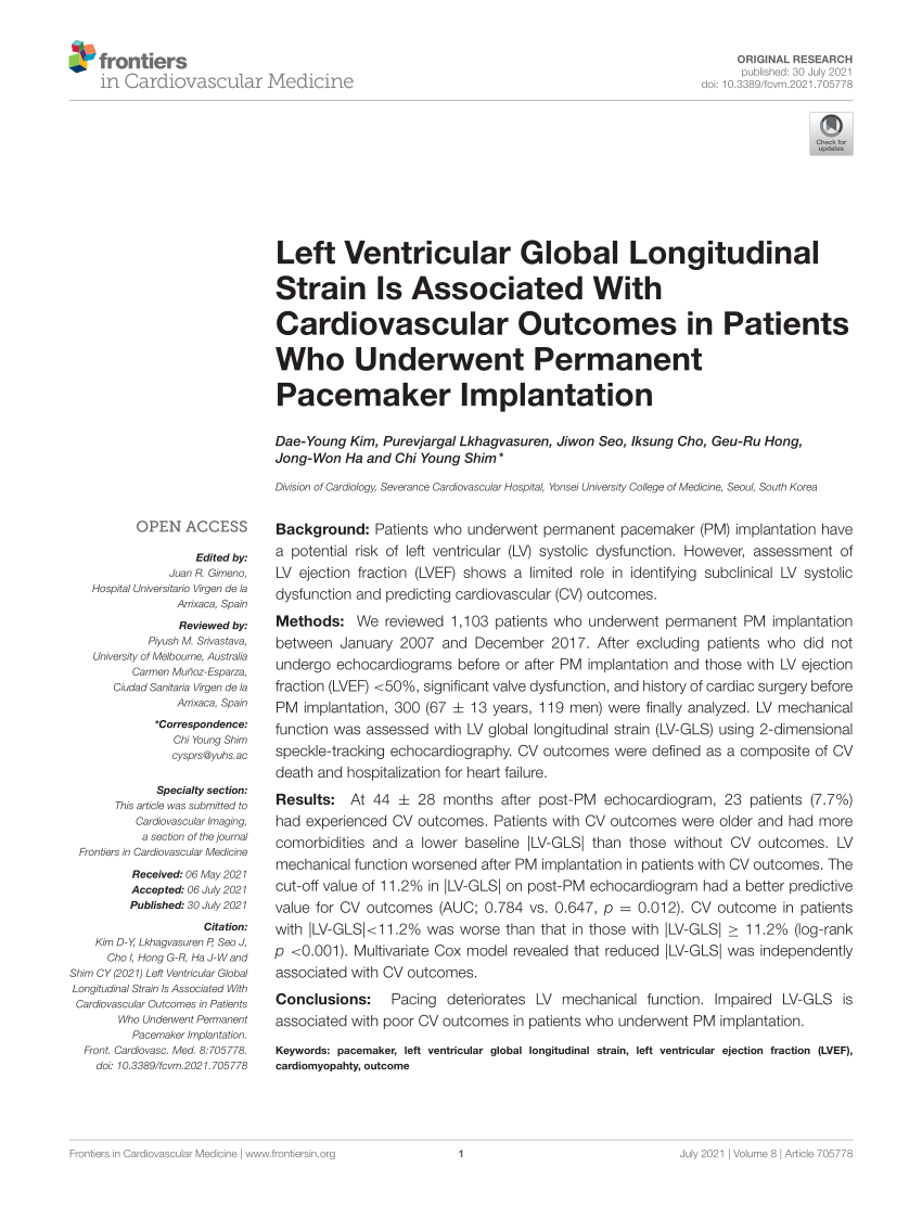Impaired left ventricular global longitudinal strain is associated