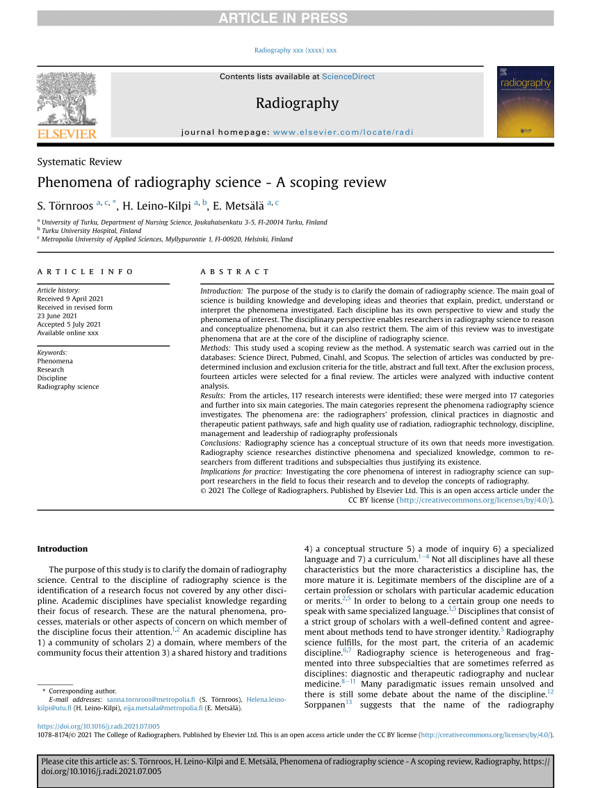 research topics on radiography