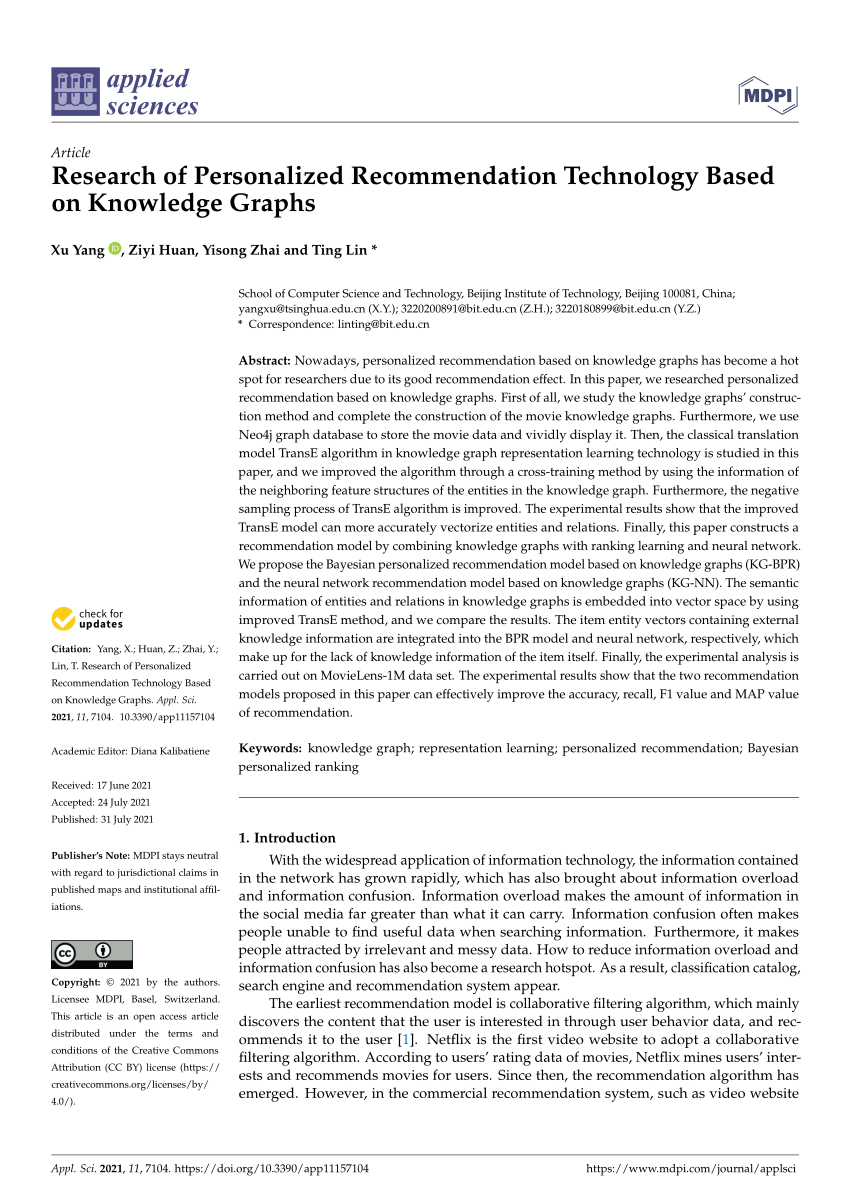 recommendation in research about technology