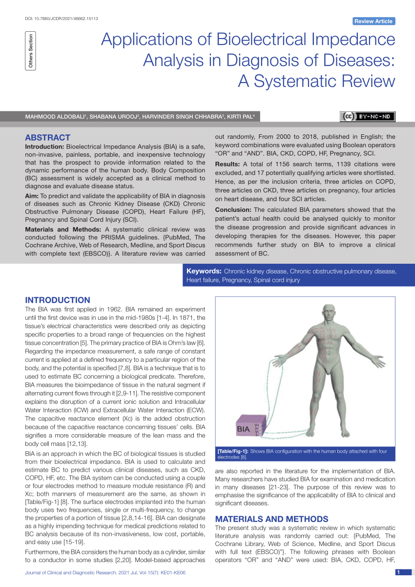 PDF] BODY COMPOSITION ANALYSIS OF POSTGRADUATE STUDENTS USING BIOELECTRICAL  IMPEDANCE ANALYSIS METHOD AND THEIR COUNSELING ON DIET AND LIFESTYLE