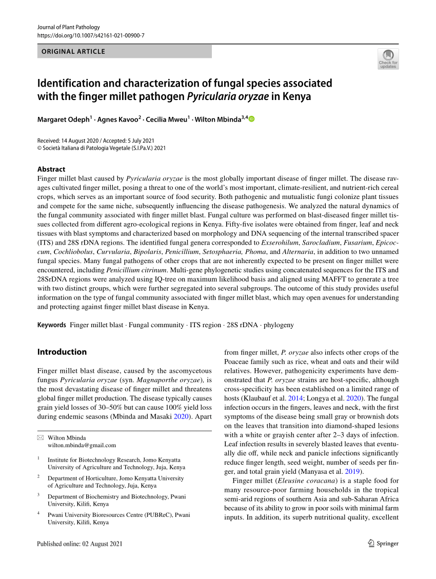 Frontiers  Characterization of fungal pathogens and germplasm