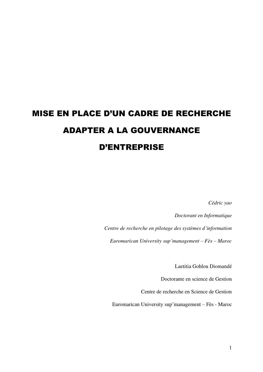 (PDF) gouvernance