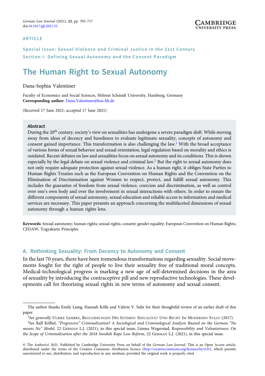Pdf The Human Right To Sexual Autonomy