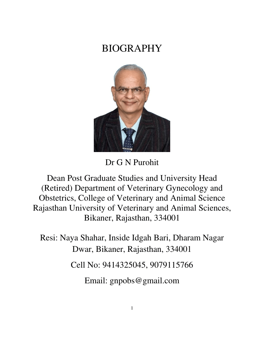 PDF) Biography GN Purohit