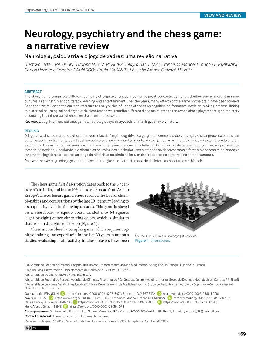 PDF) Reply Resposta “Neurology, psychiatry and the chess game”