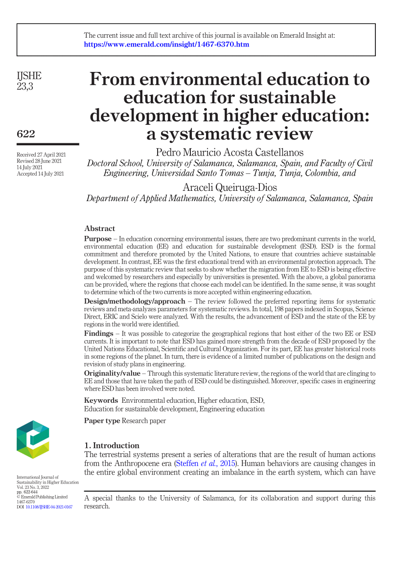 thesis environmental education