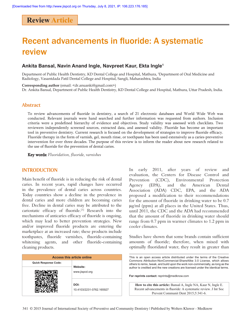 master thesis in fluoride