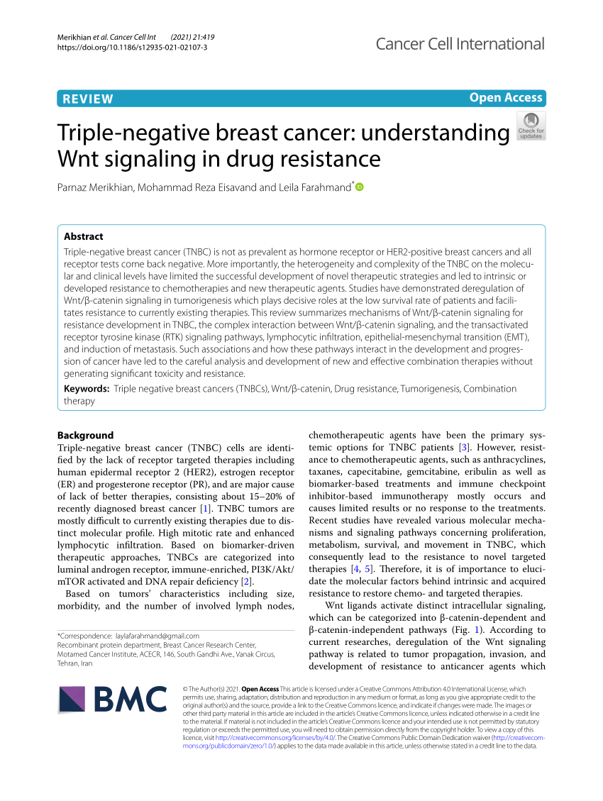Practical classification of triple-negative breast cancer: intratumoral  heterogeneity, mechanisms of drug resistance, and novel therapies