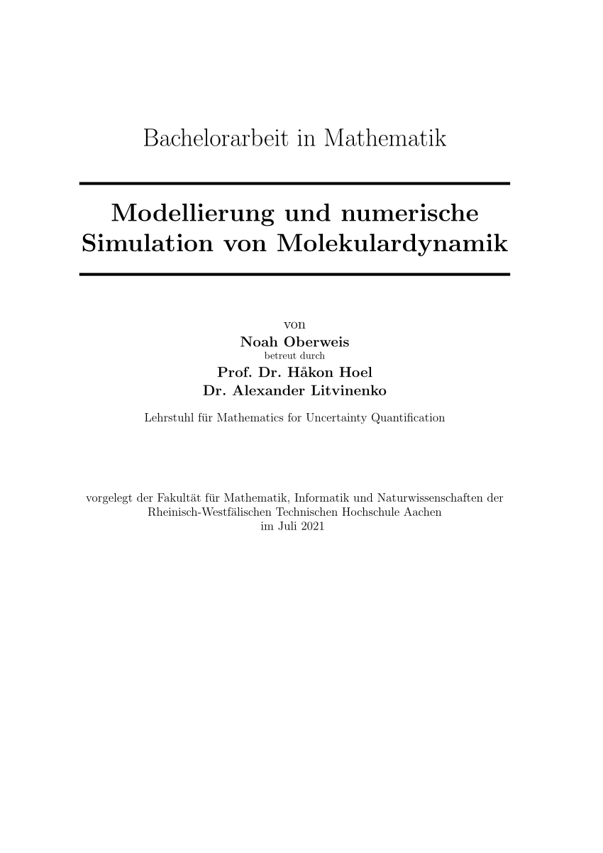 bachelorarbeit mathematik eth