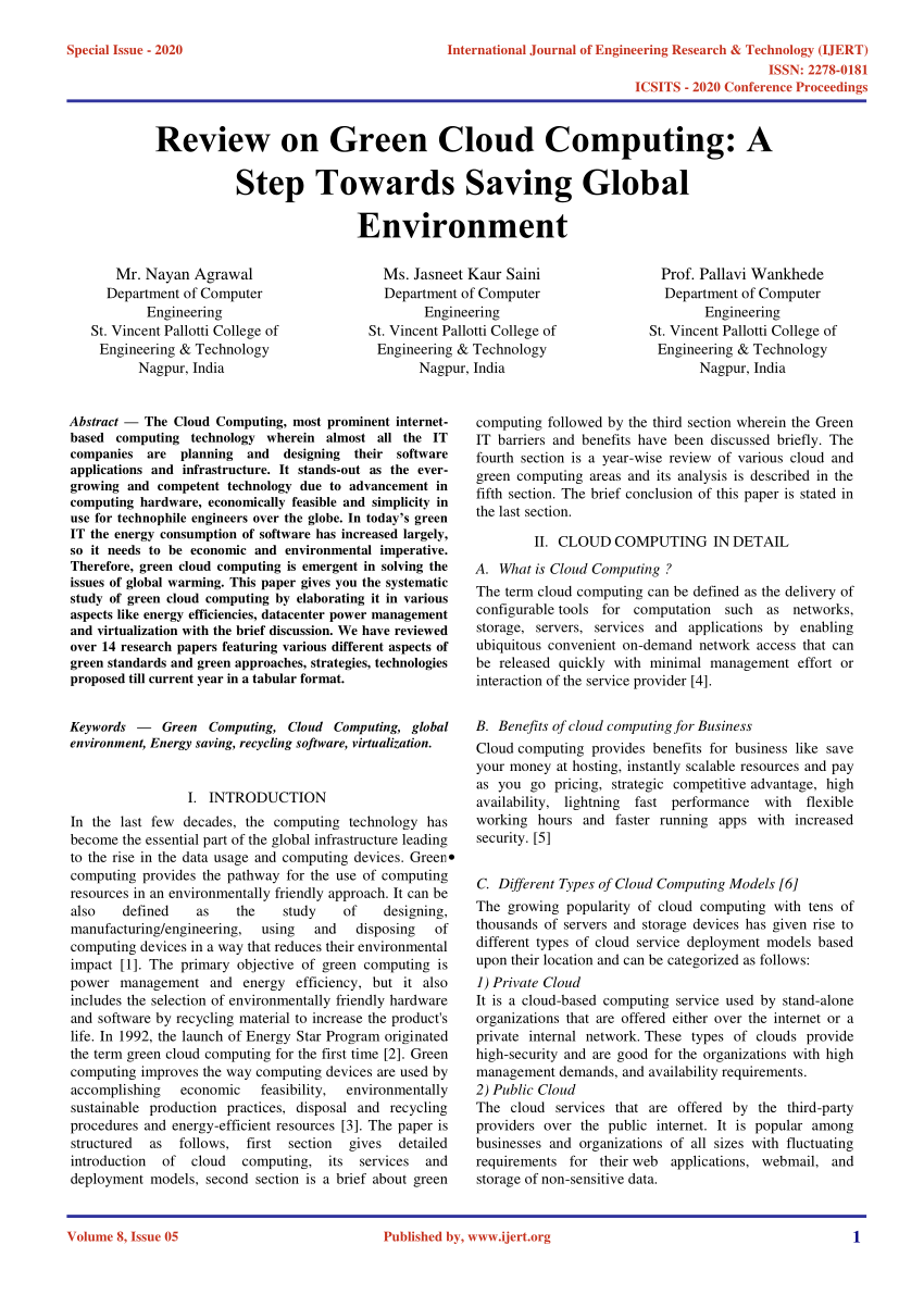 research paper on green it