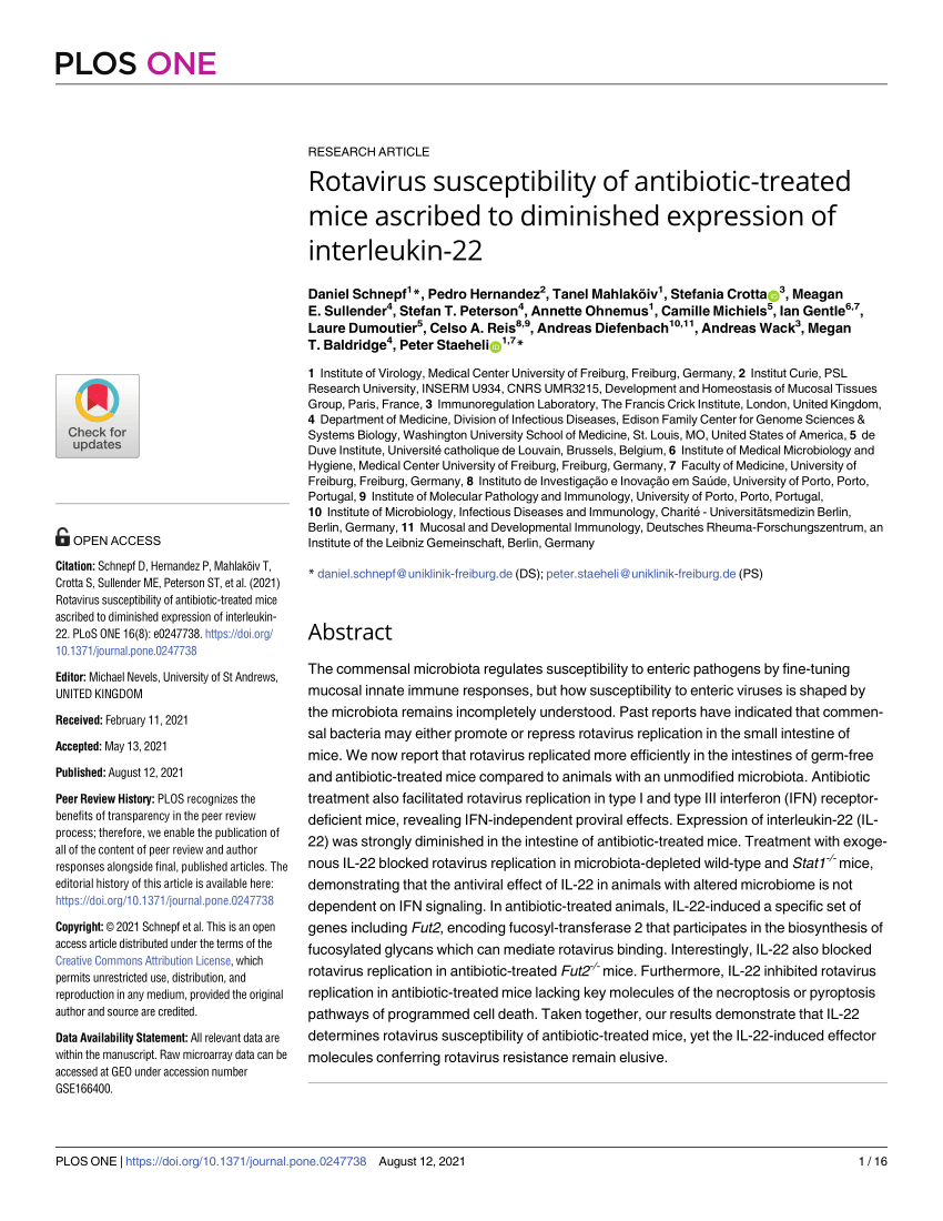 (PDF) Rotavirus susceptibility of antibiotictreated mice ascribed to