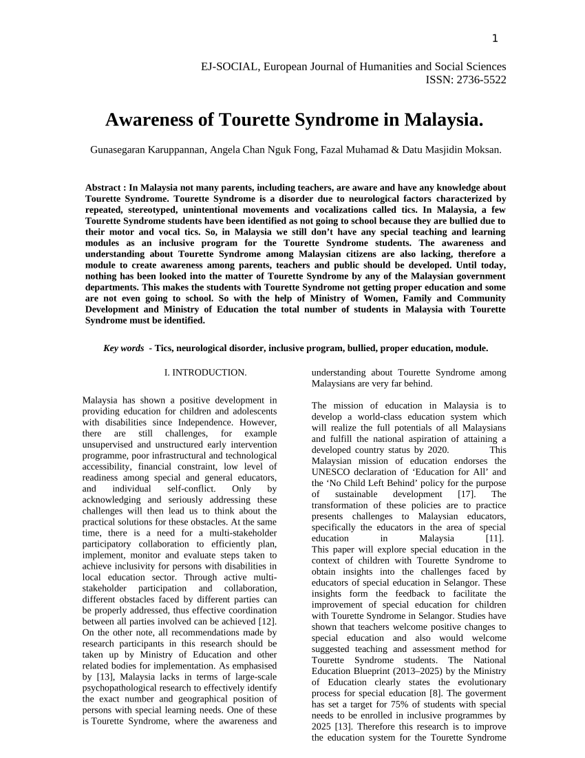Sindrom tourette malaysia
