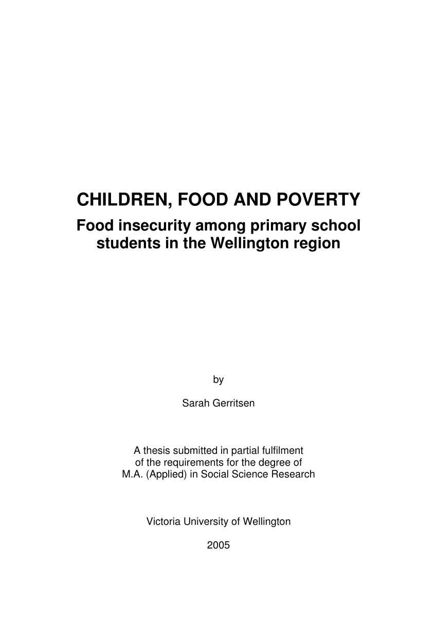 food insecurity thesis statement