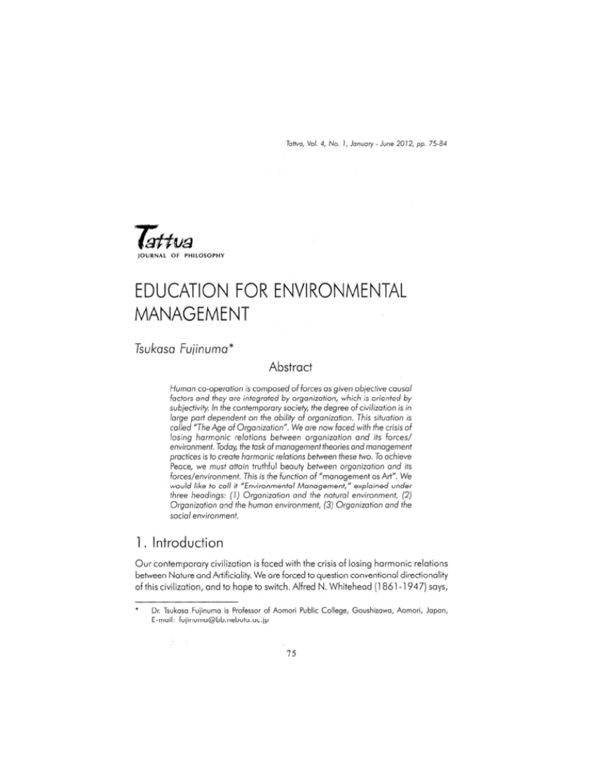 environmental management thesis