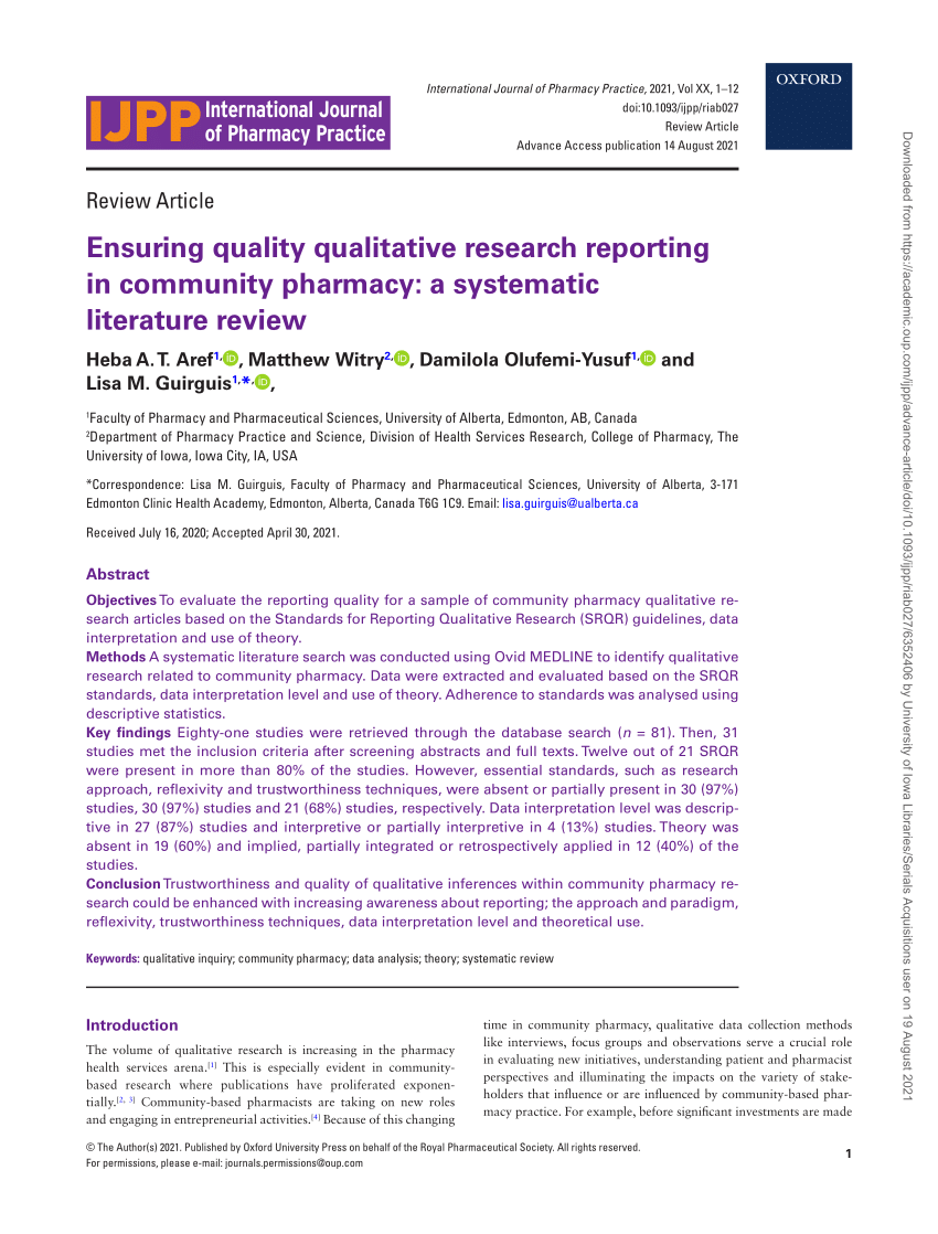 research report quality
