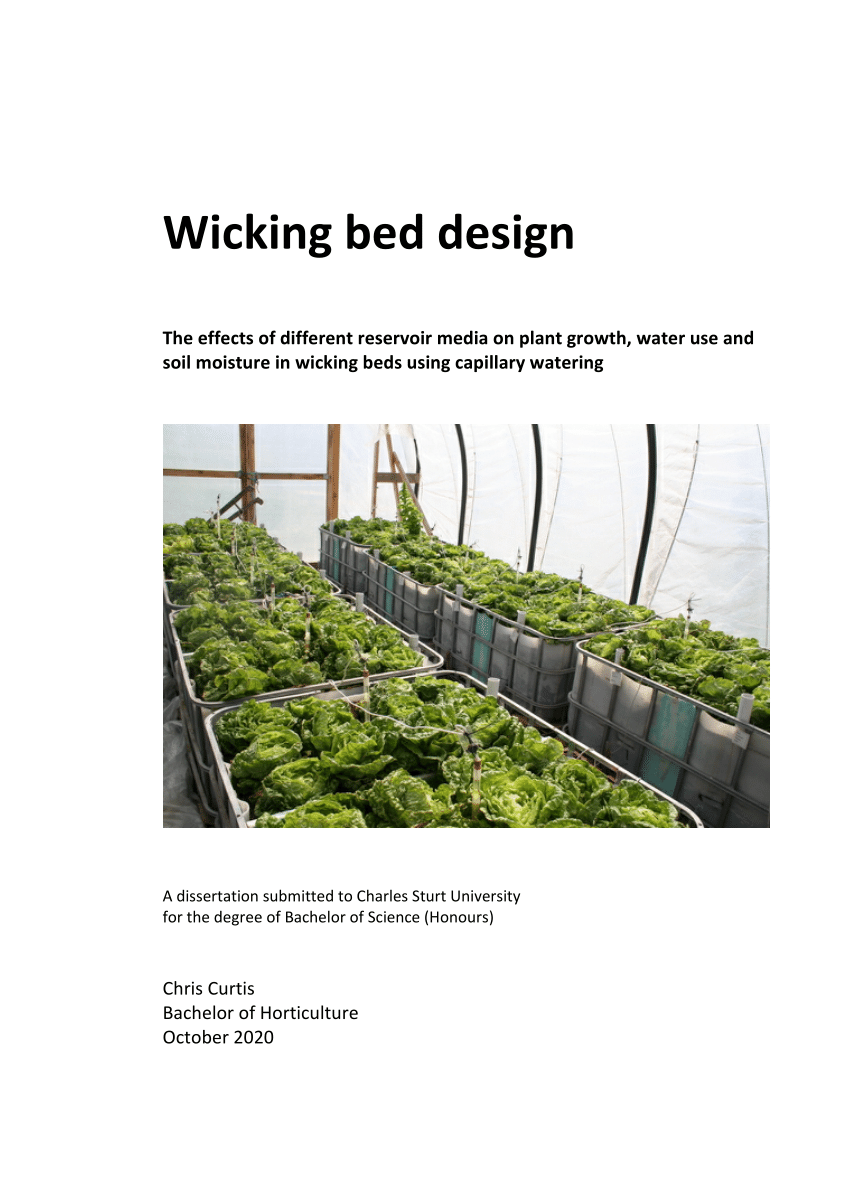 Pdf Wicking Bed Design The Effects Of