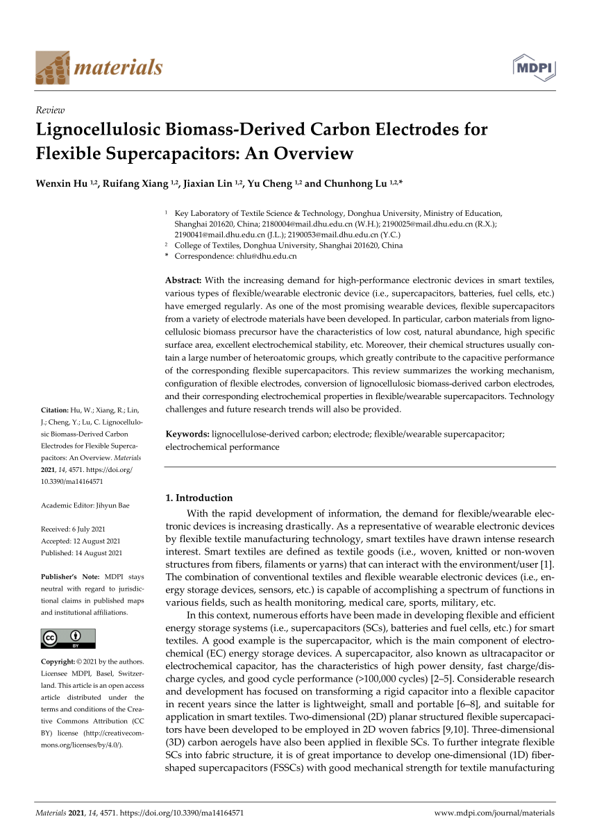 PDF) Lignocellulosic Biomass-Derived Carbon Electrodes for 
