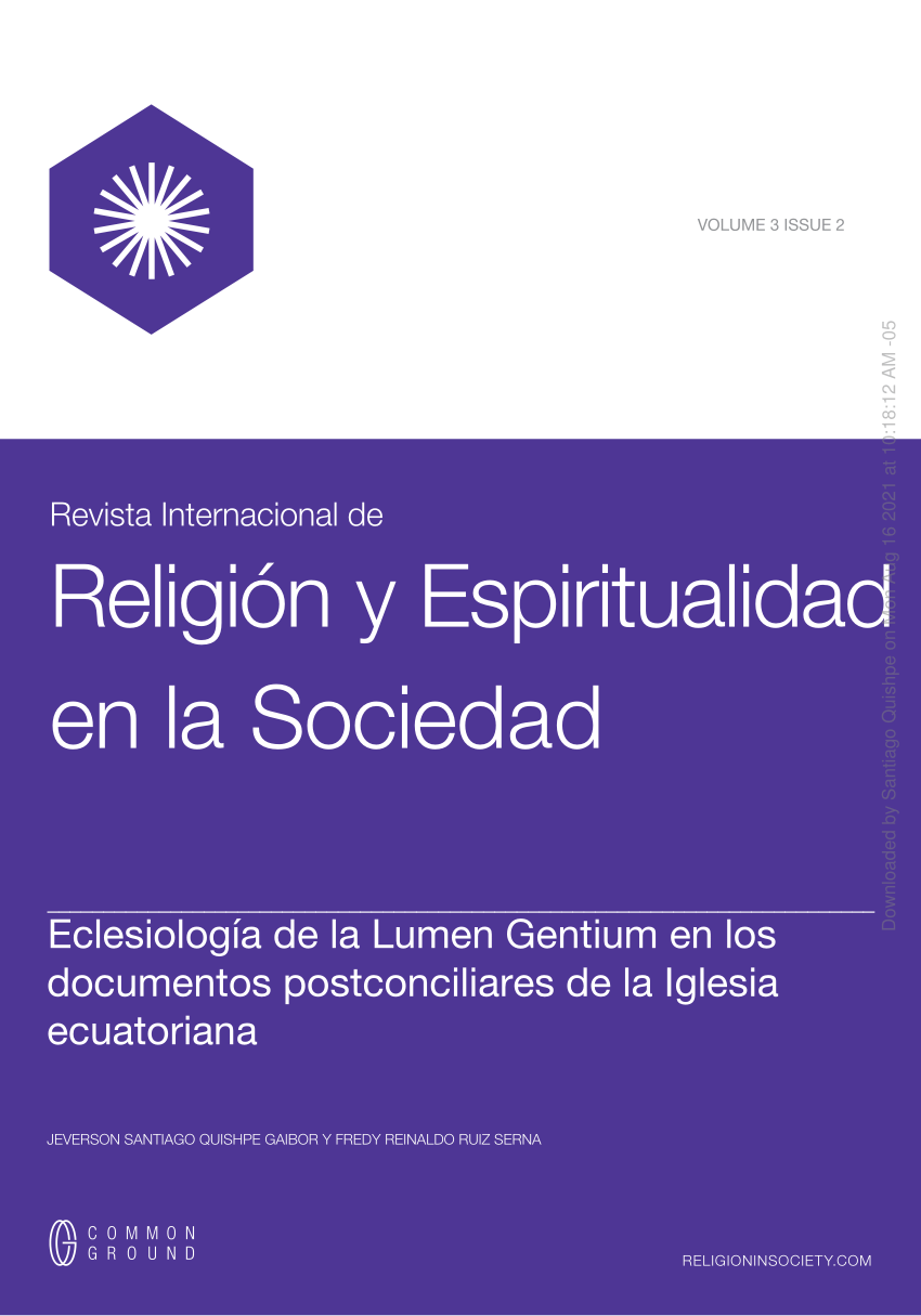 PDF) VOLUME 3 ISSUE 2 Revista Internacional de Eclesiología de la Lumen  Gentium en los documentos postconciliares de la Iglesia ecuatoriana